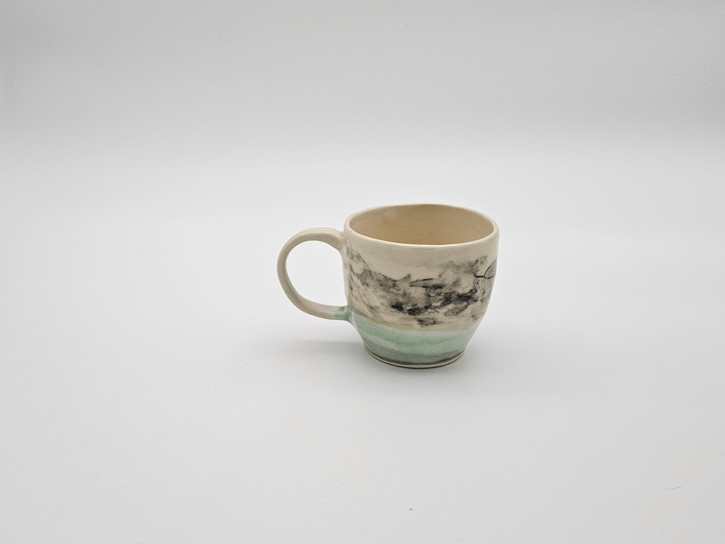 Tea Cup Green with Mountains