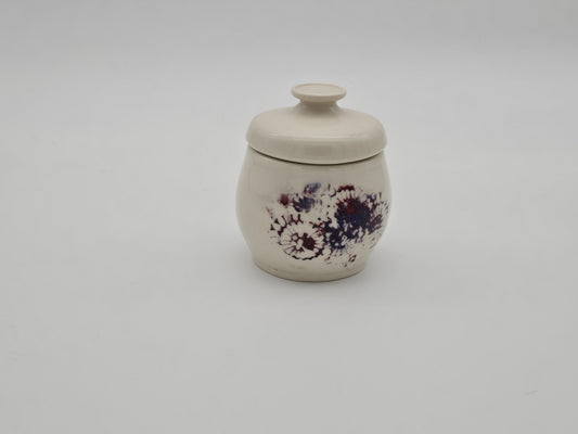 Porcelain Container with abstract flowers